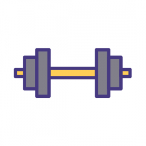 Dumbbell icon - weight loss is a benefit of blue light glasses